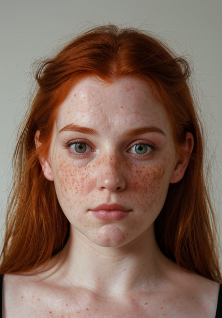 17818-2673130524-Cute redhead irish girl. Closeup of face, facing the camera, upturned nose. neck scar, deadpan expression, soulless black eyes.png